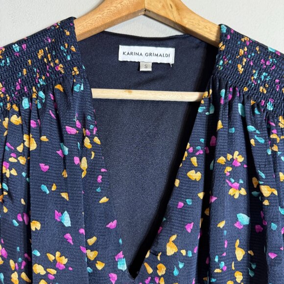 Karina Grimaldi Renatta Speckled Mini Dress Women's Small Blue Formal Wedding - Picture 7 of 16